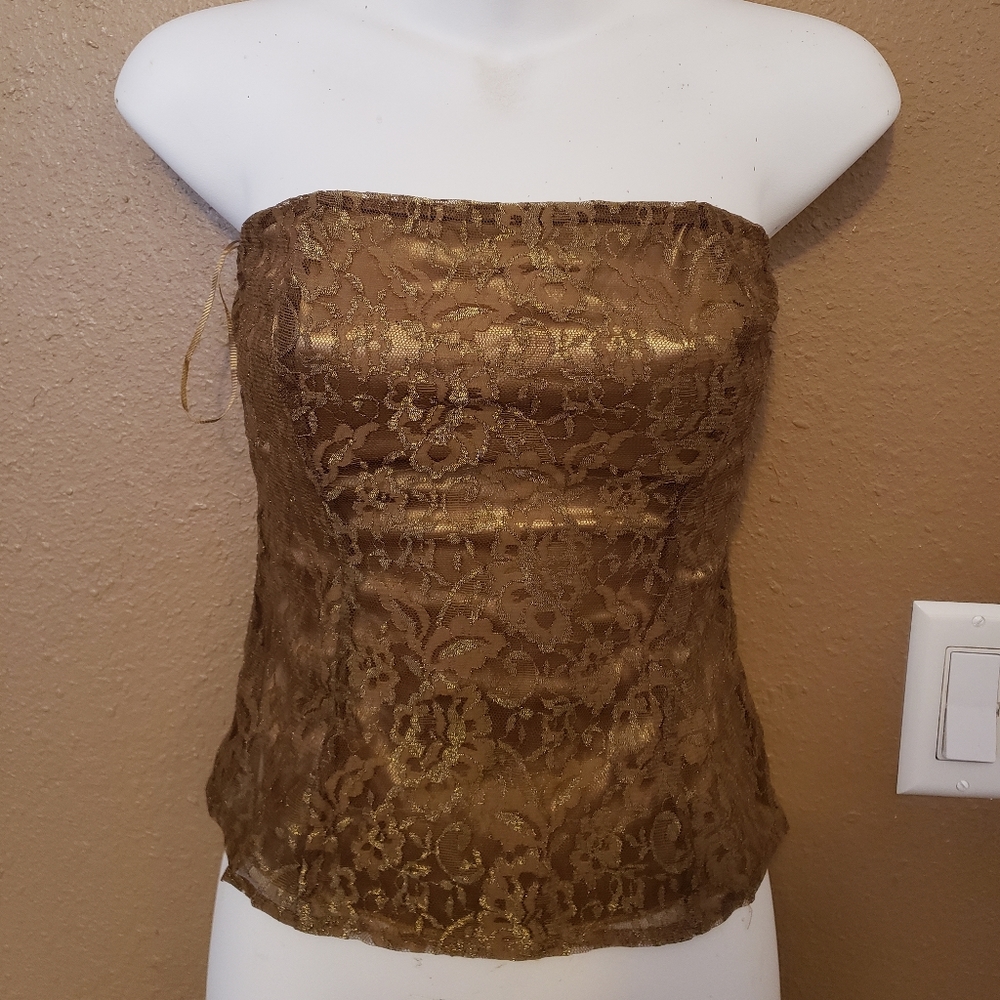Gold corset style top